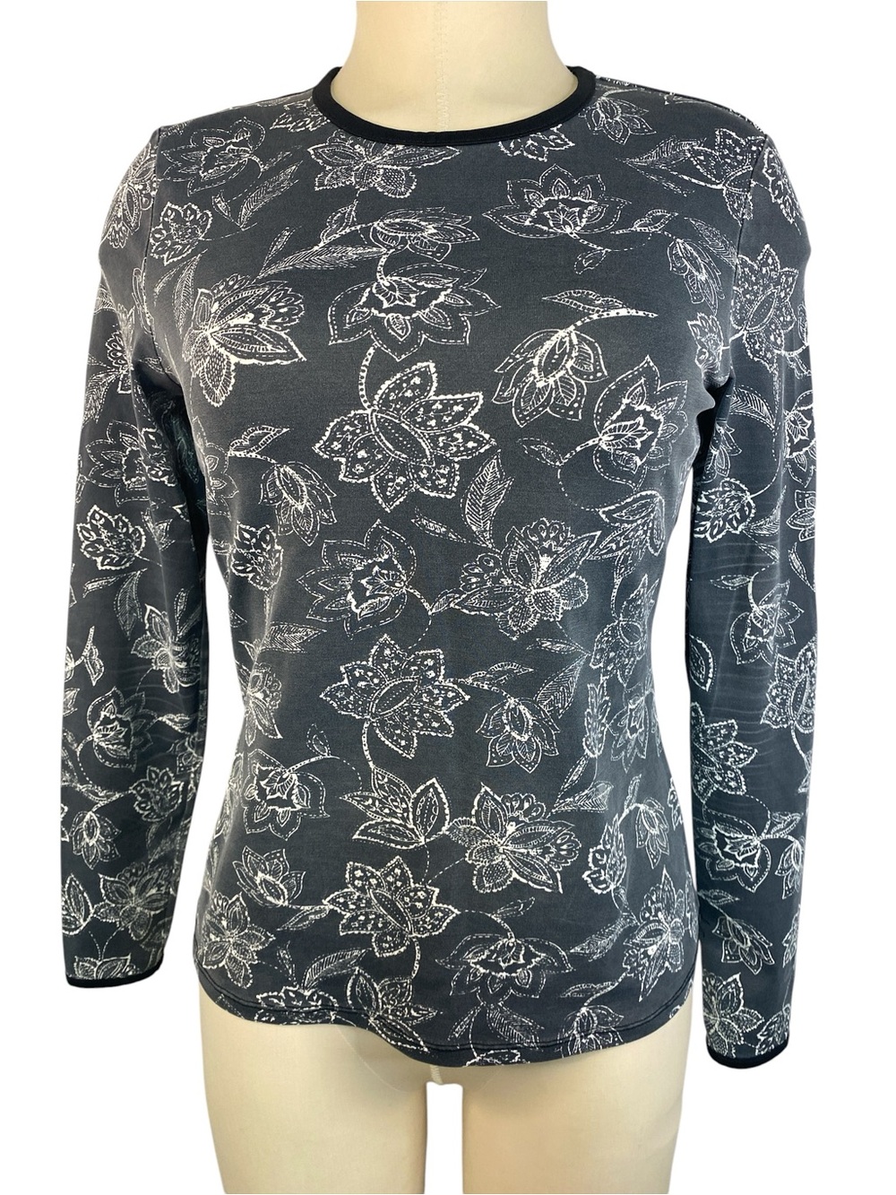 Hang Ten Gray Floral Long-Sleeve Tee Women’s Small